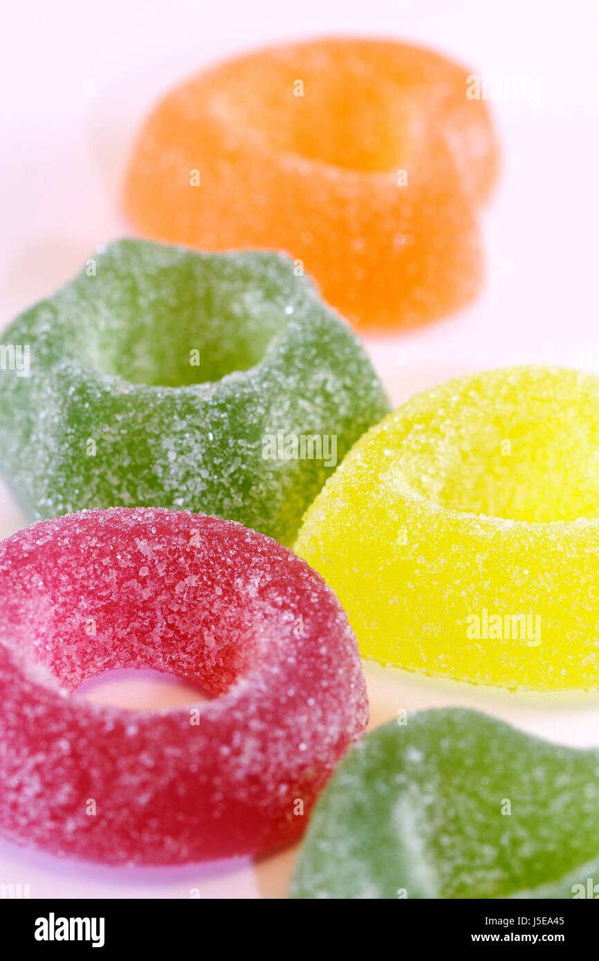 green sugar calories jelly sweetie bagel orange yellow pink geleefrchte ssses Stock Photo Alamy
