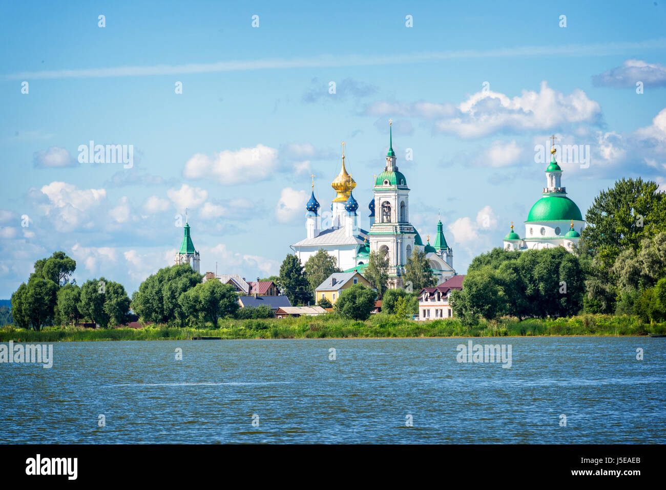 Lake Nero and monastery of St Jacob Savior, Rostov, Golden ring Russia Stock Photo