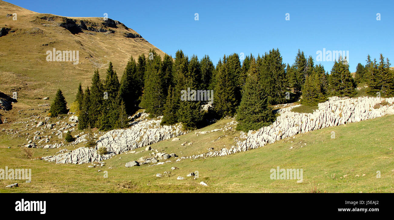 bucolic mountains alps hike go hiking ramble loneliness peace seclusion Stock Photo