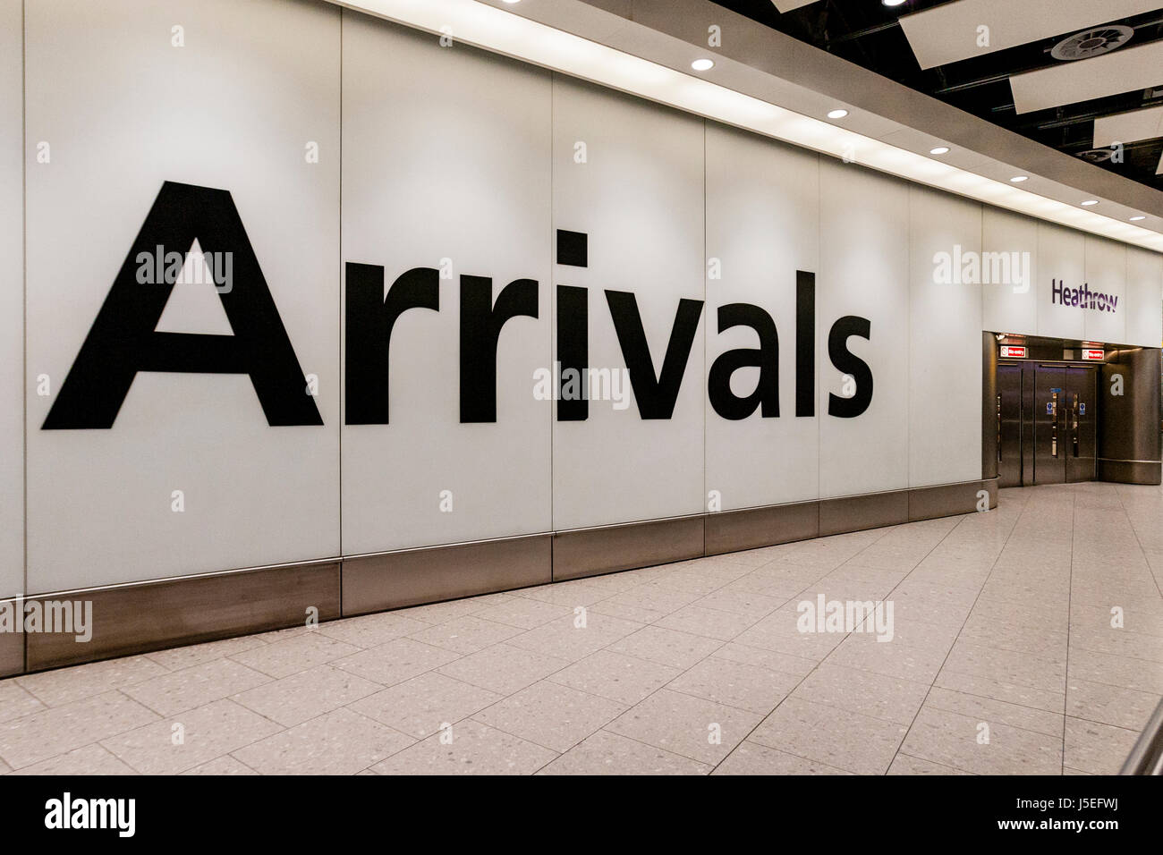 The Arrivals Hall, Terminal 4, Heathrow Airport, London, UK Stock Photo