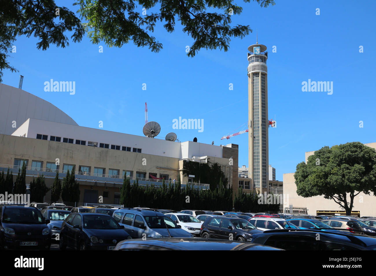 Parc Chanot in Marseille;FR3 TV tower Stock Photo - Alamy