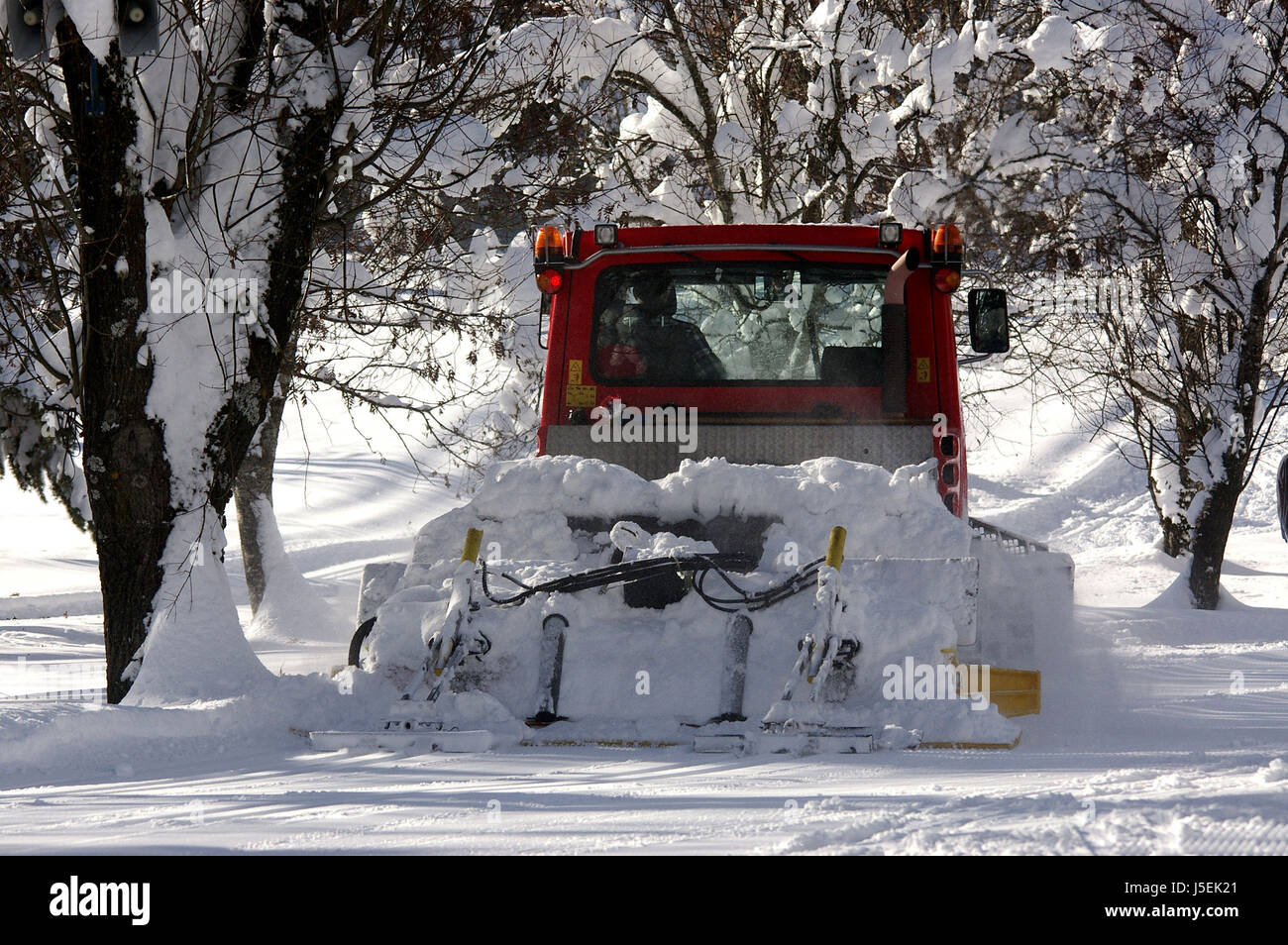 sense track caterpillar tyrol cross-country skiing caterpillar tractor snow Stock Photo