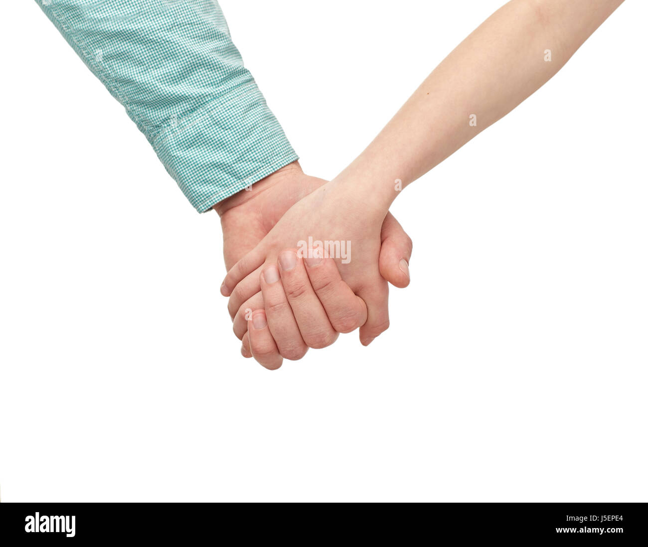 happy father and child holding hands Stock Photo