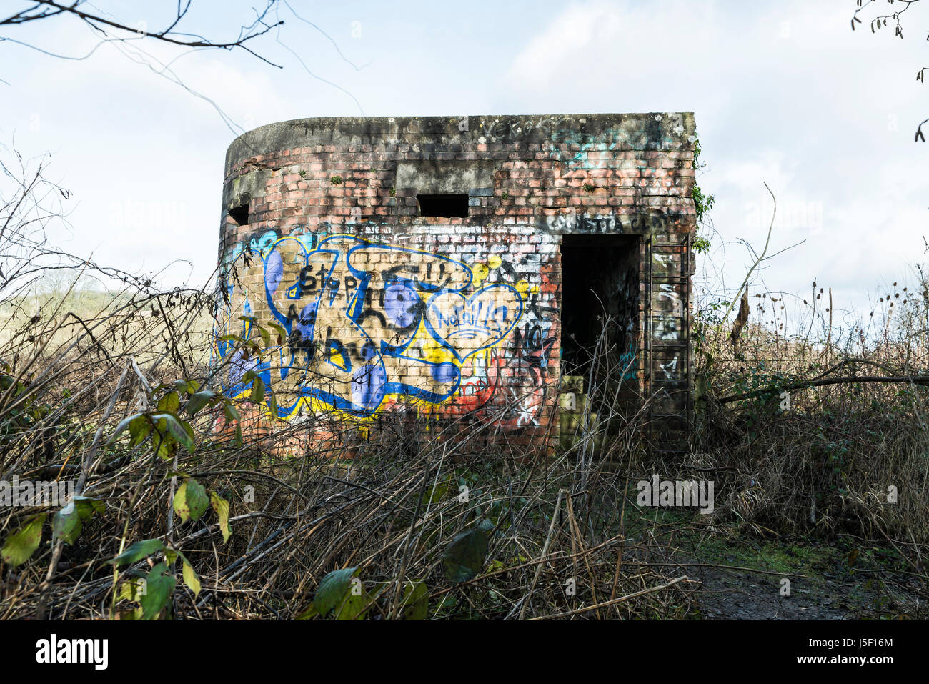 A pillbox bunker at the site of Farleigh Down Tunnel entrance to former