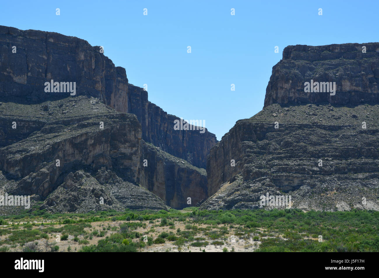 The Rio Grande exits through a cut in the Santa Elena Canyon in Big