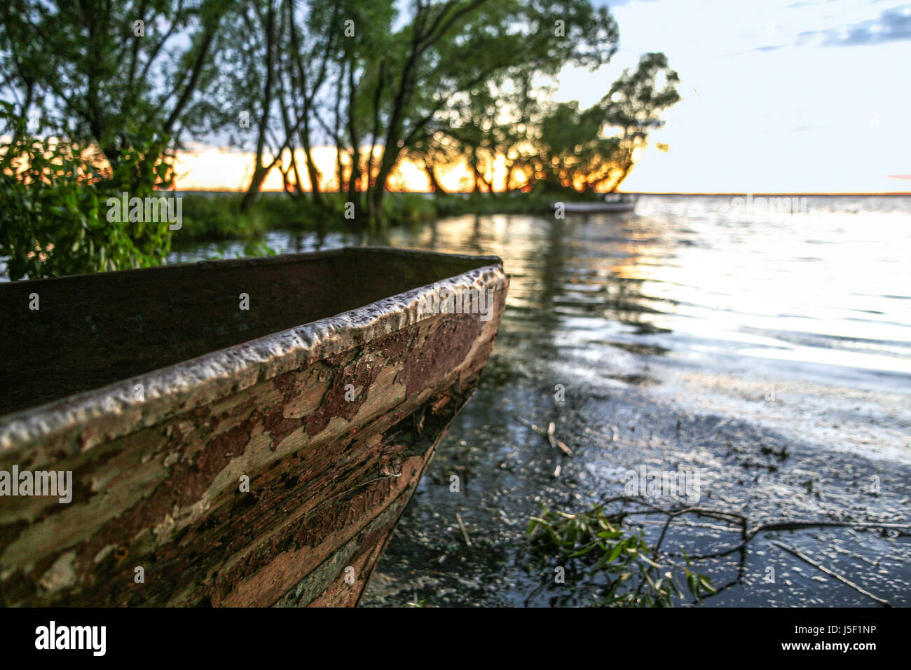 grief of the old boat Stock Photo