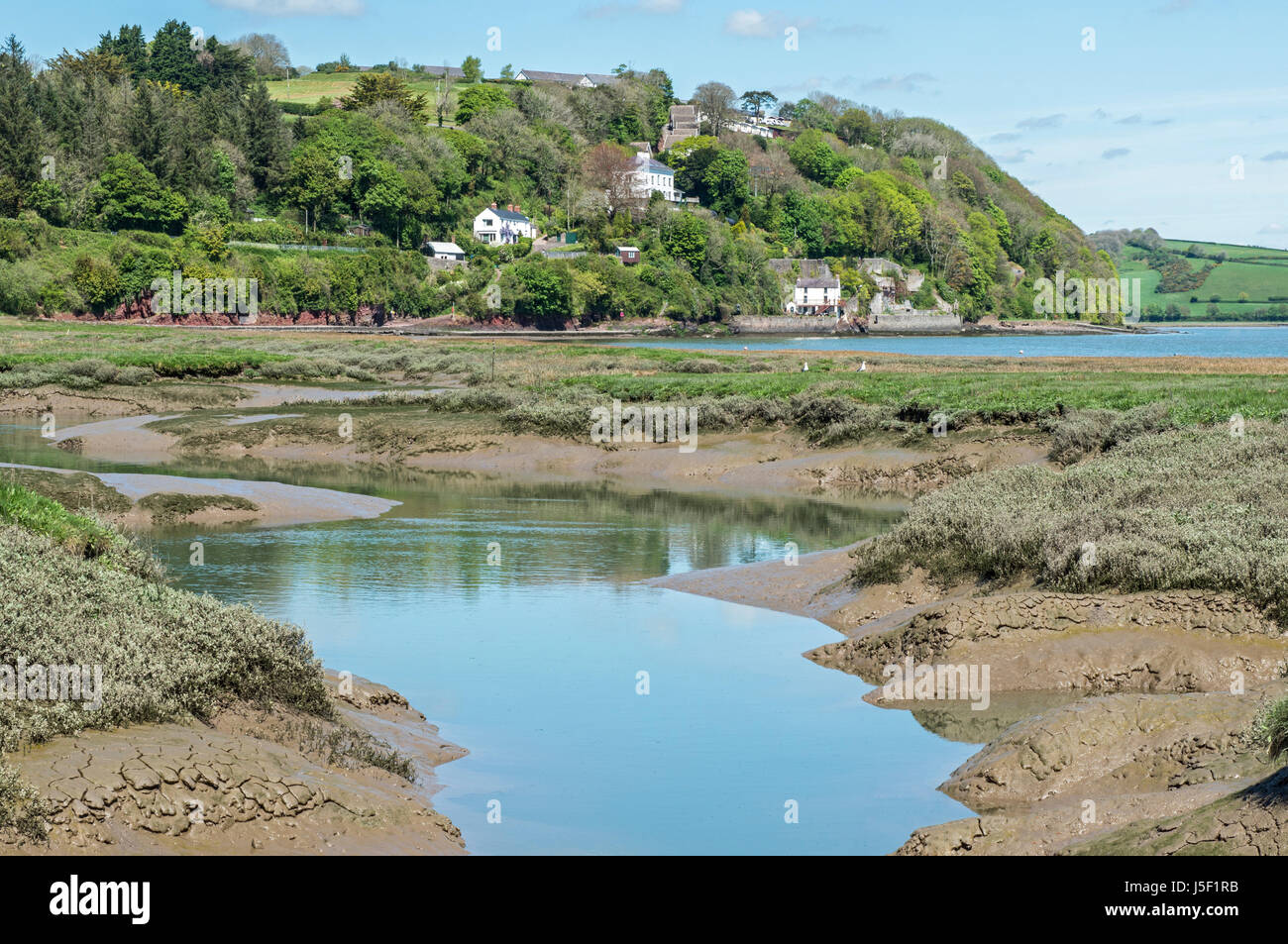 Laugharne and the River Taf Estuary, Carmarthenshire, south Wales Stock Photo