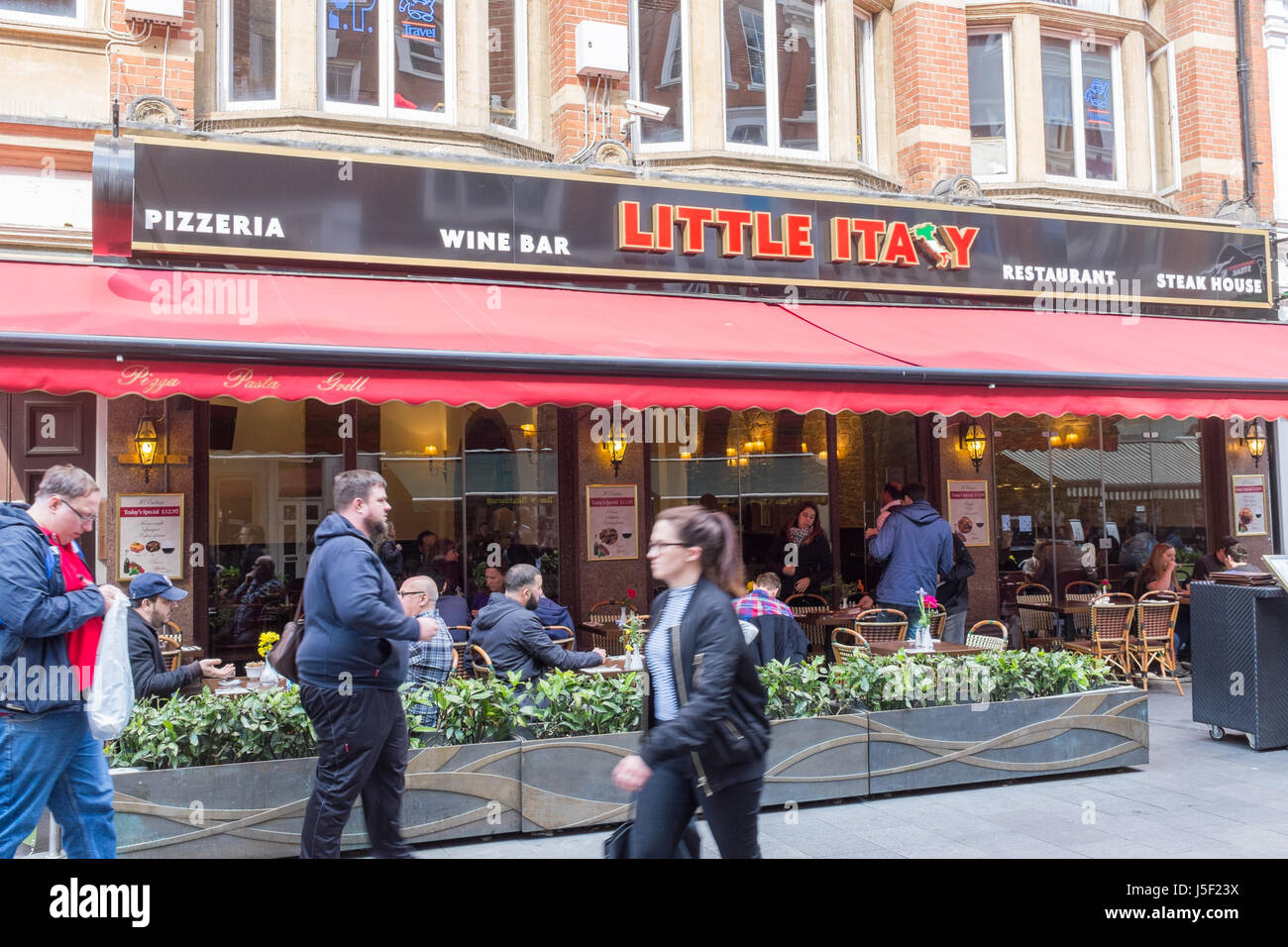 Restaurants in Irving Street in London's West End near Leicester Square Stock Photo