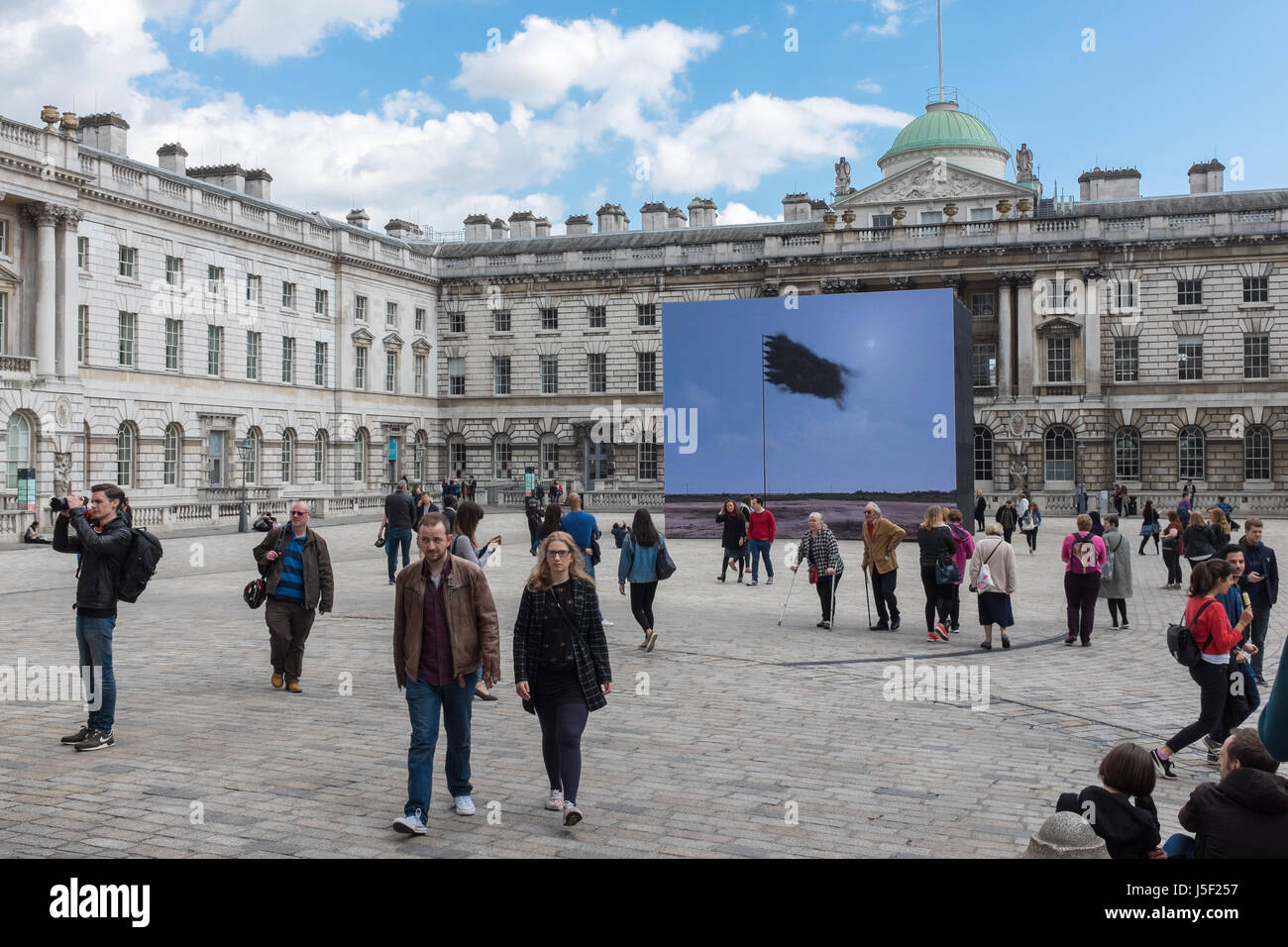 John Gerrard's Western Flag art installation at The Courtyard at Somerset House in the Strand, London Stock Photo