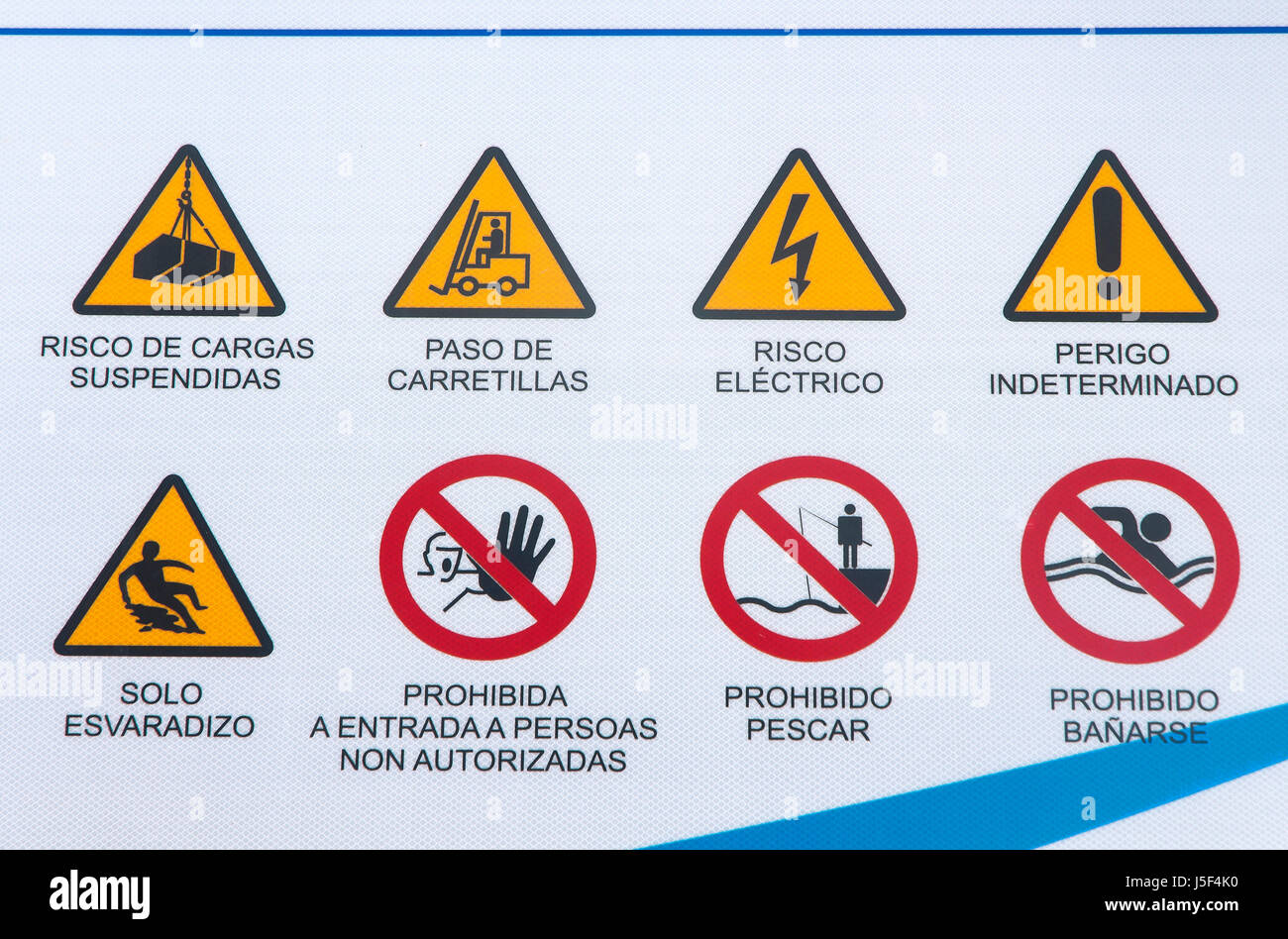 Information poster in galician language, Ortigueira, Coruna province, Region of Galicia, Spain, Europe Stock Photo