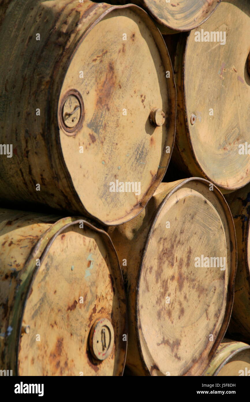 old oil barrels Stock Photo Alamy