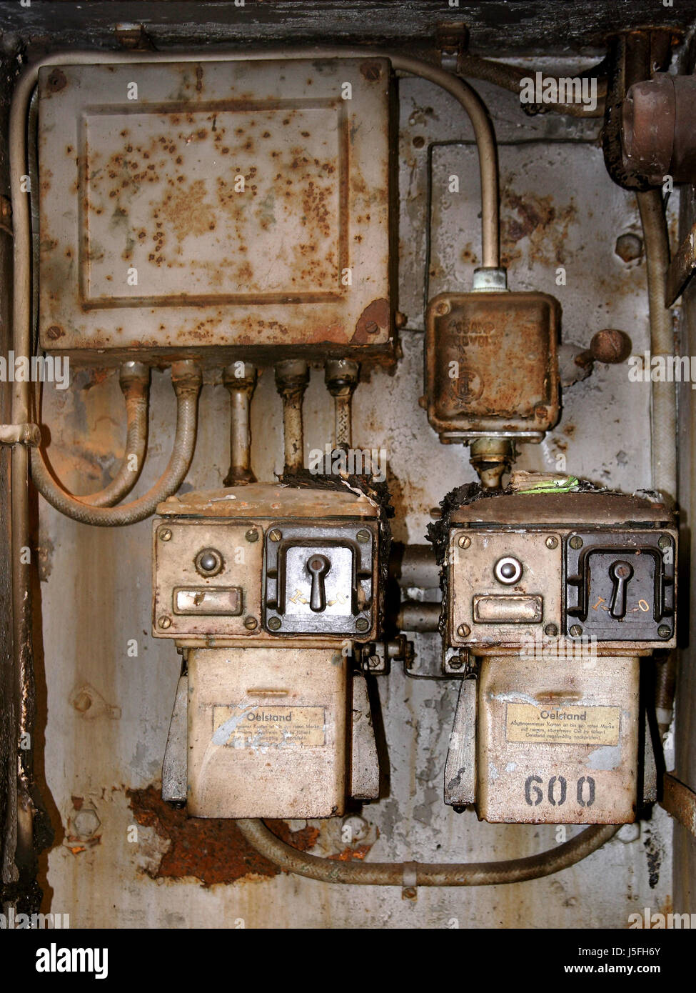 historical switch rust rusted out serve company concern corporation defect  knob Stock Photo - Alamy