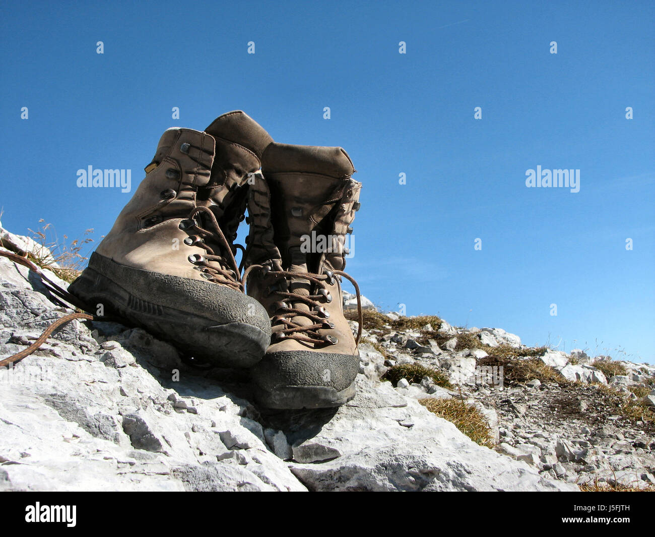 profile boot spare time free time leisure leisure time alps hike go hiking Stock Photo