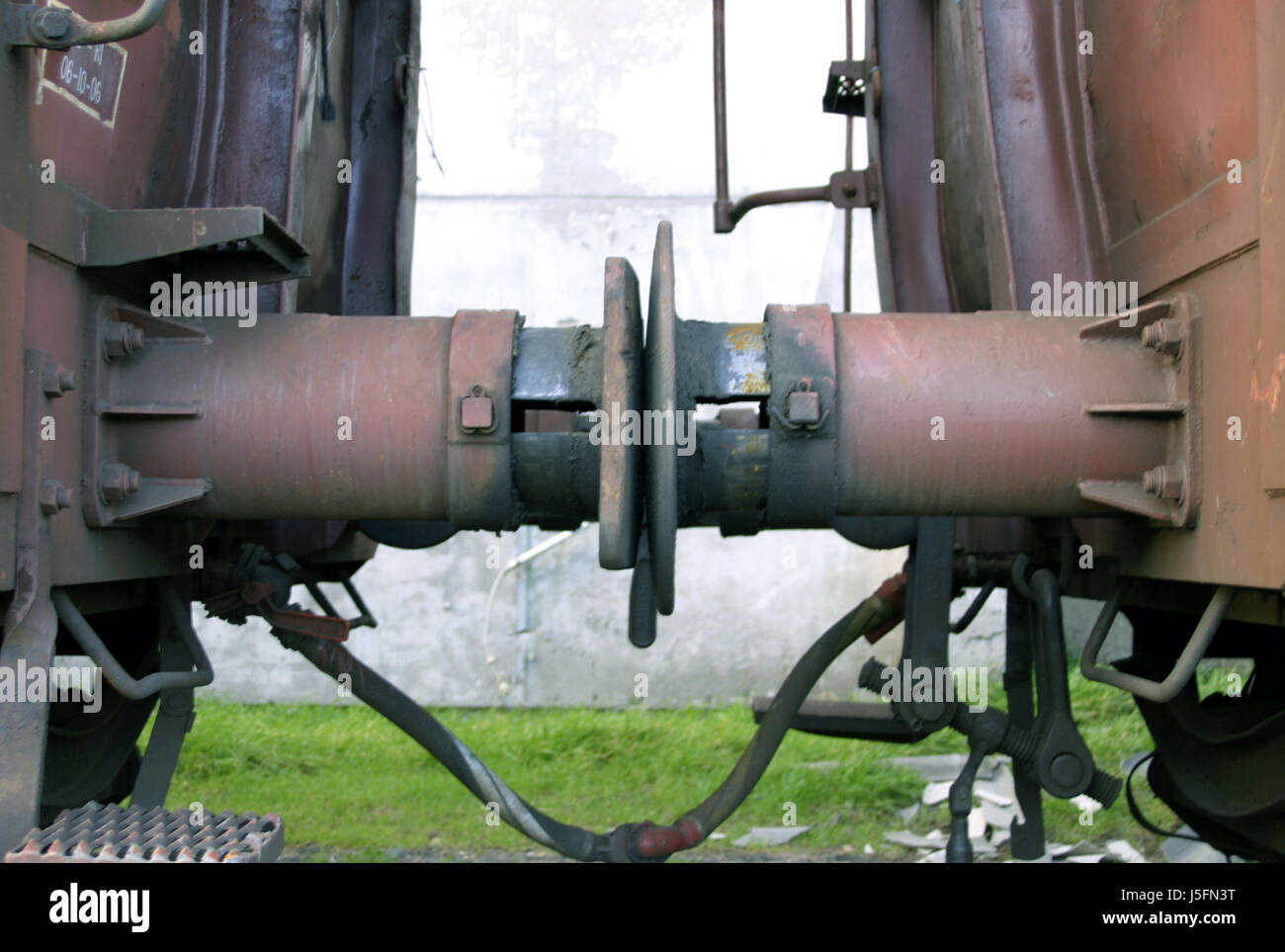 railway locomotive train engine rolling stock vehicle means of travel transport Stock Photo
