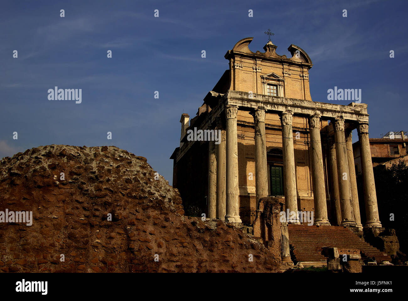 Blue Church Rome blue story church temple antique columns rock Rome roma marble centre ...