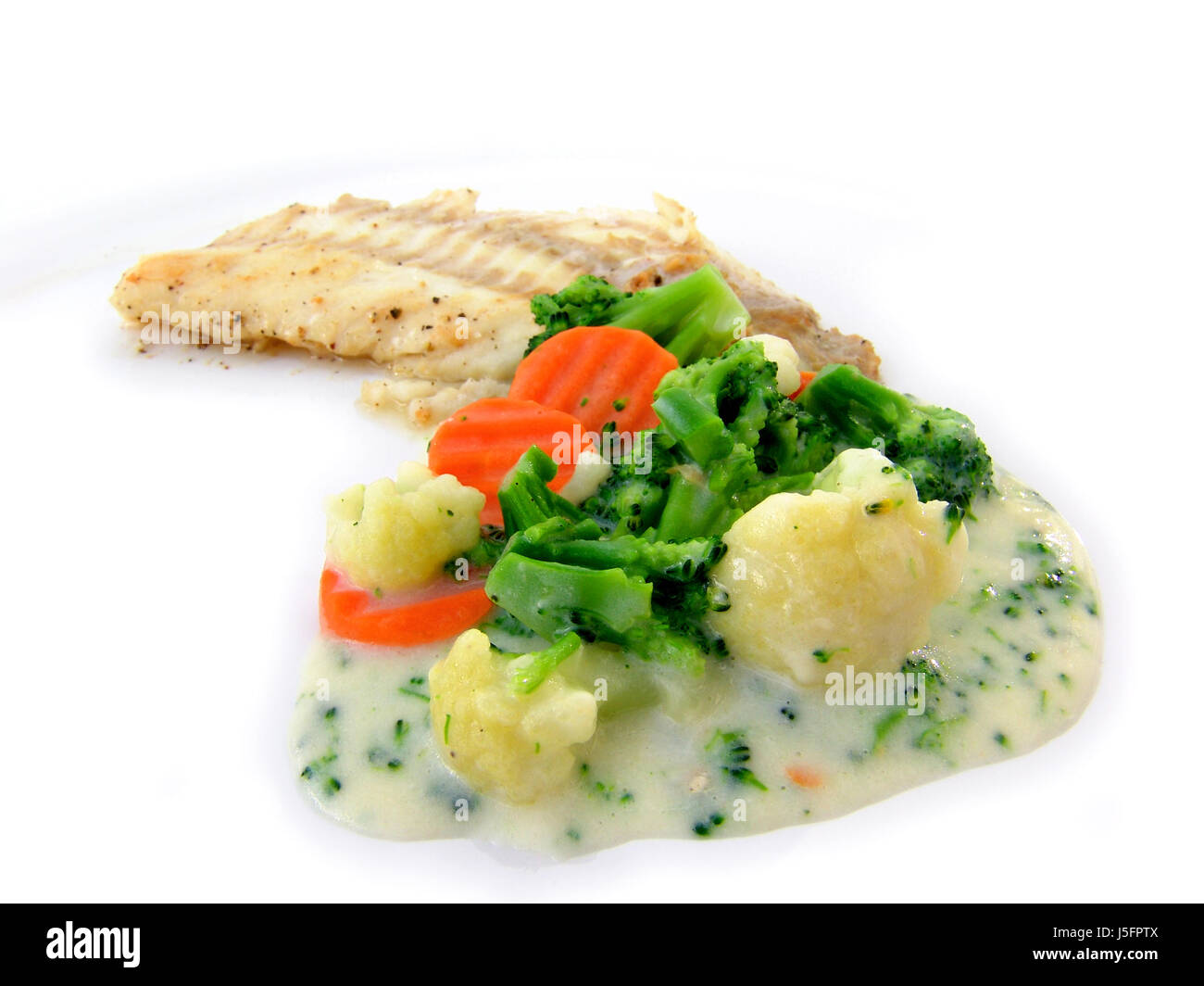 fish with vegetables Stock Photo