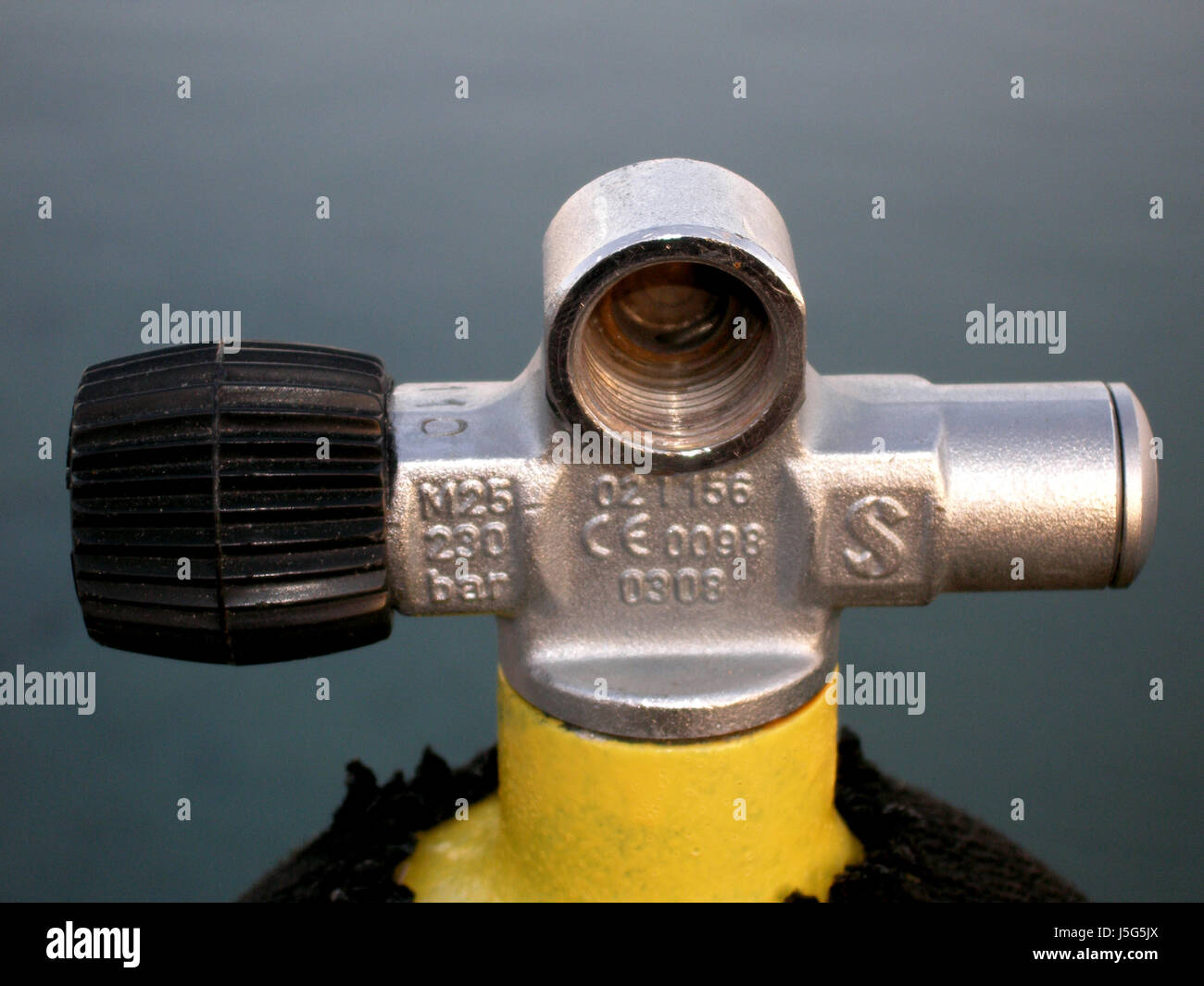 bottle dive diving sports breathe compressed air valve bear bottle filter print Stock Photo