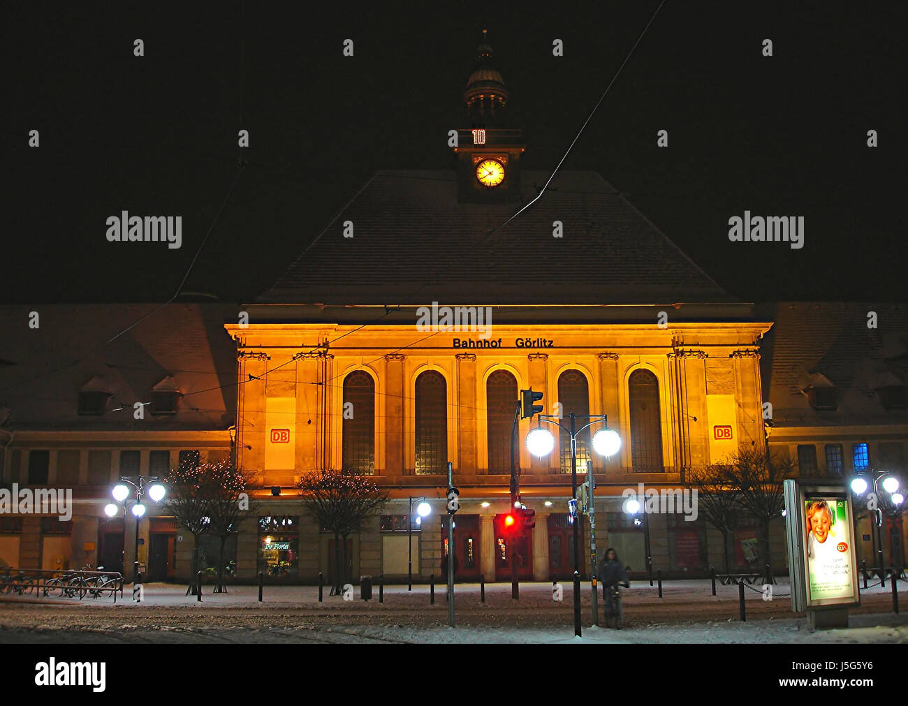 station church statue night photograph long-term exposure sightseeing organ Stock Photo