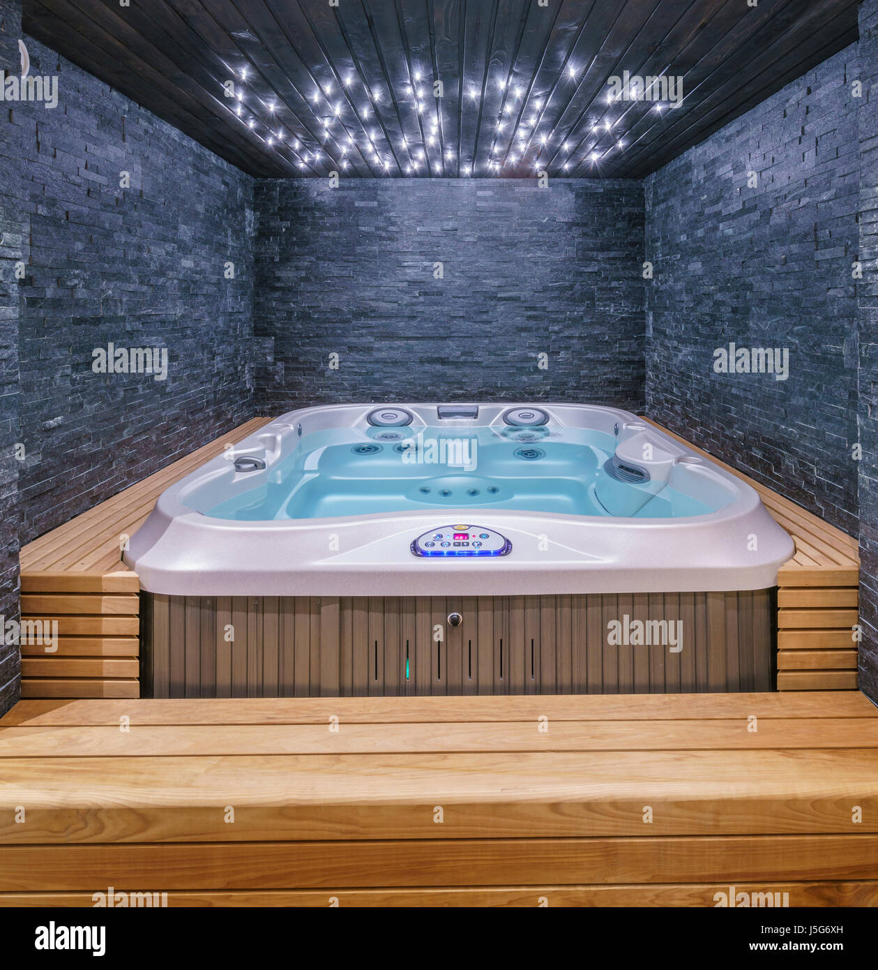 Home sauna and jacuzzi home spa Stock Photo - Alamy