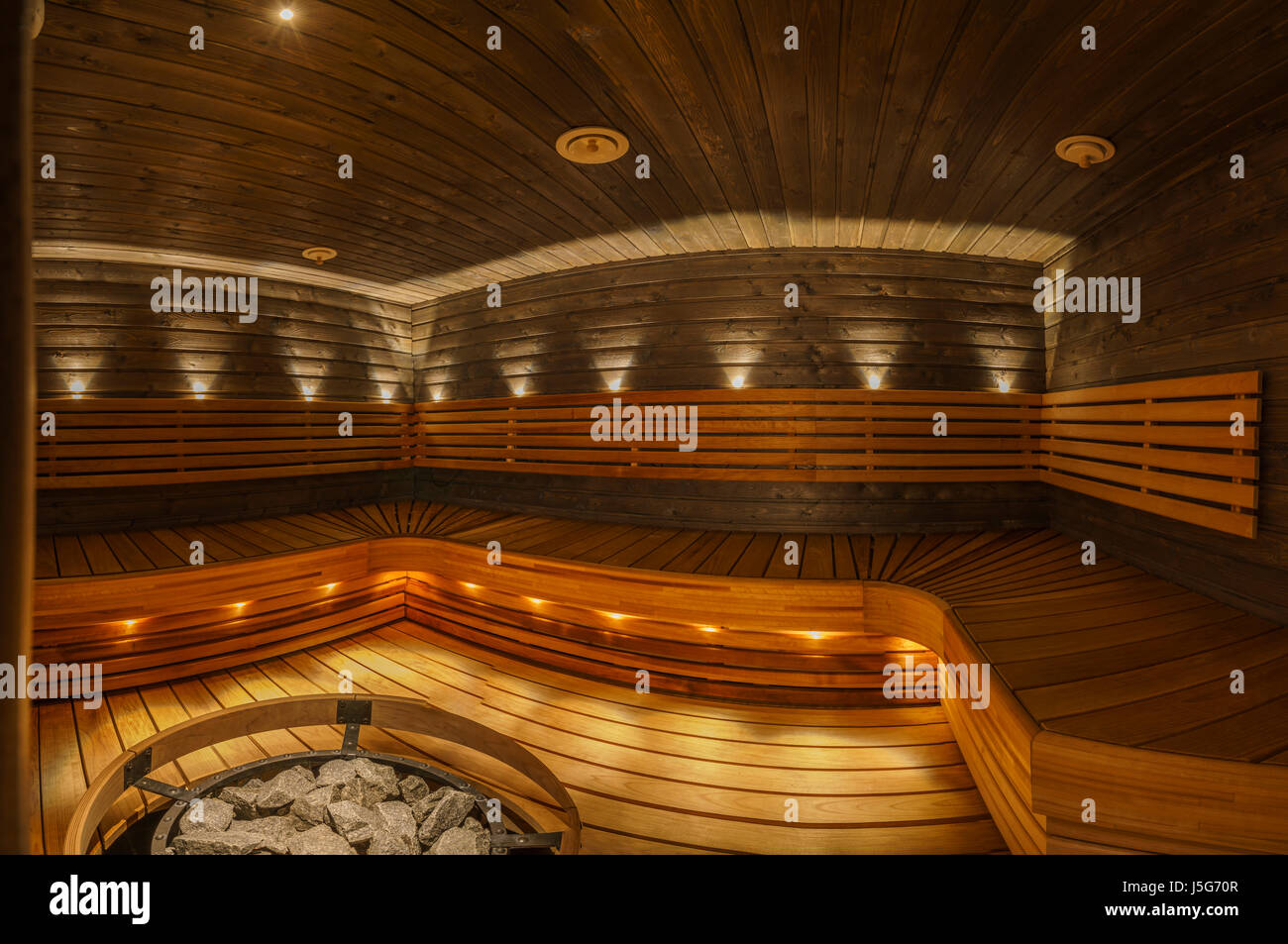 Sauna at Beana Laponia Hotel, Lapland, Finland Stock Photo