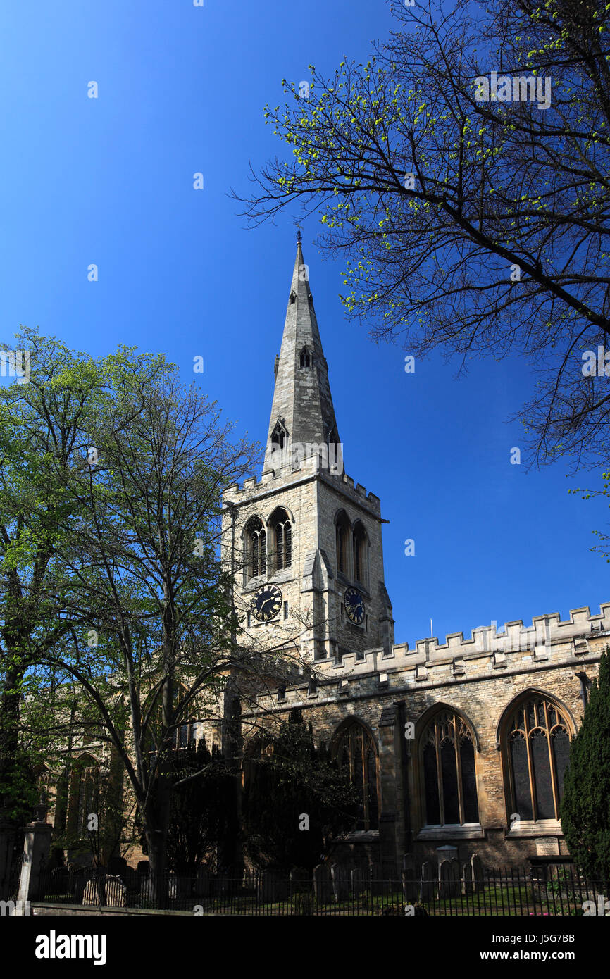 Summer, St Pauls parish church, Bedford town; Bedfordshire; England; UK Stock Photo