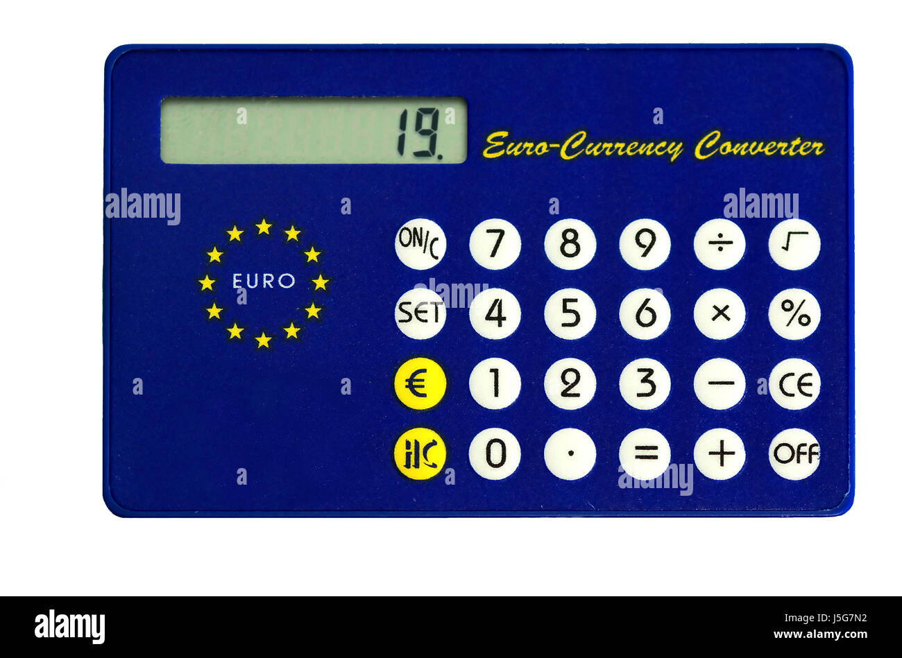 optional calculator euro pocket calculator numerics conversion basic  arithmetic Stock Photo - Alamy