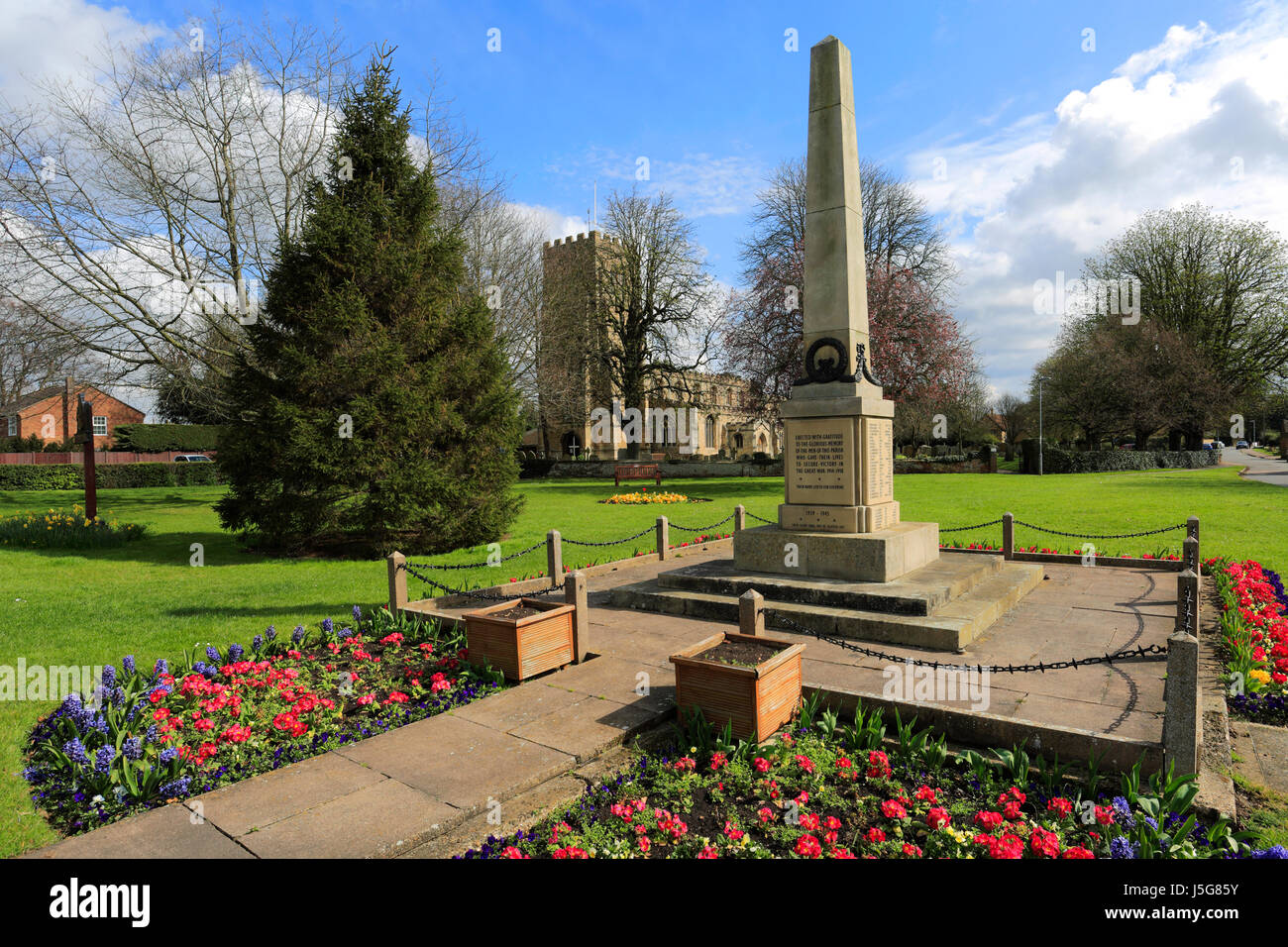 The Village green and War Memorial at Eaton Socon village