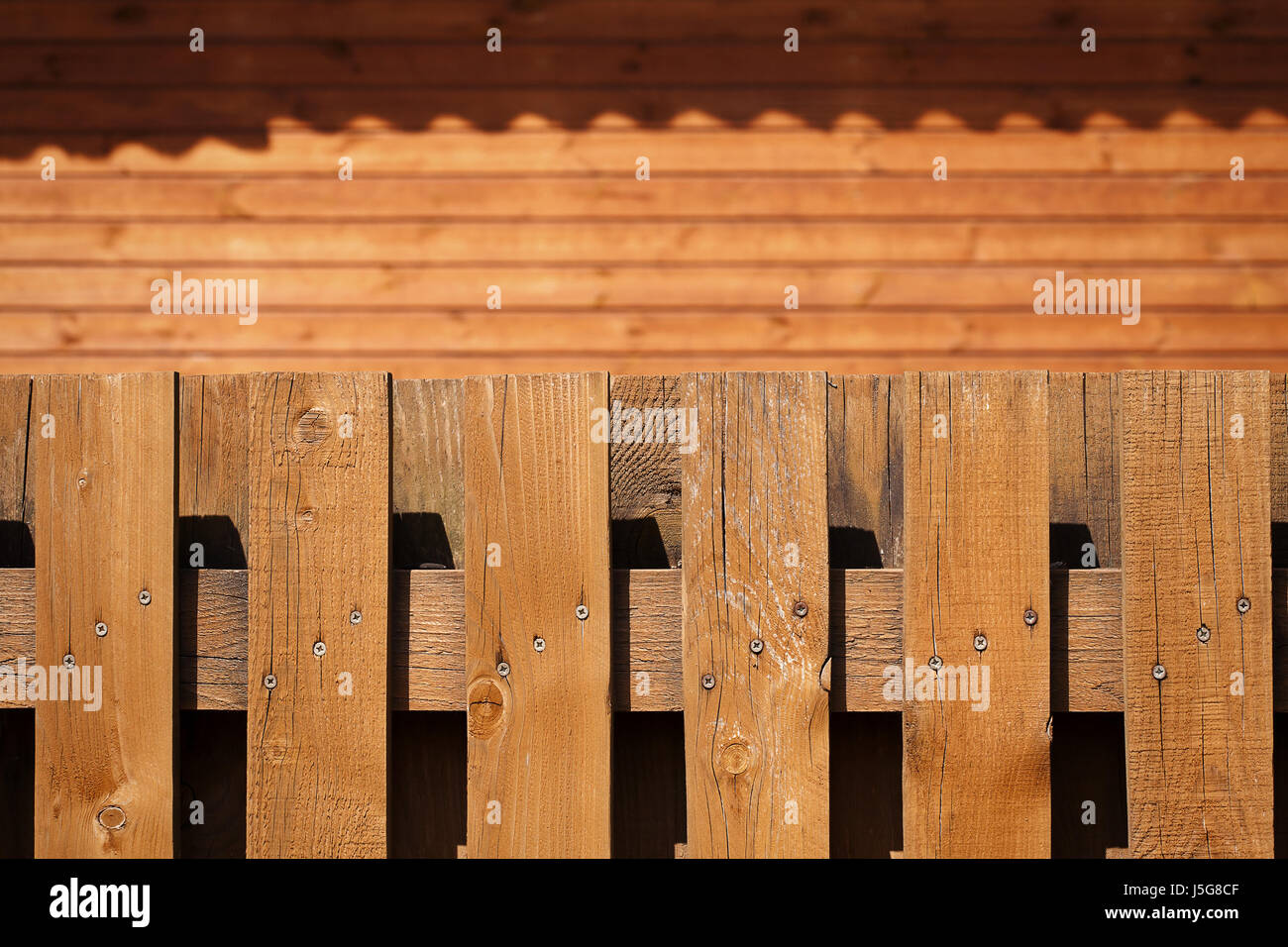 Wooden fence and wooden wall background Stock Photo