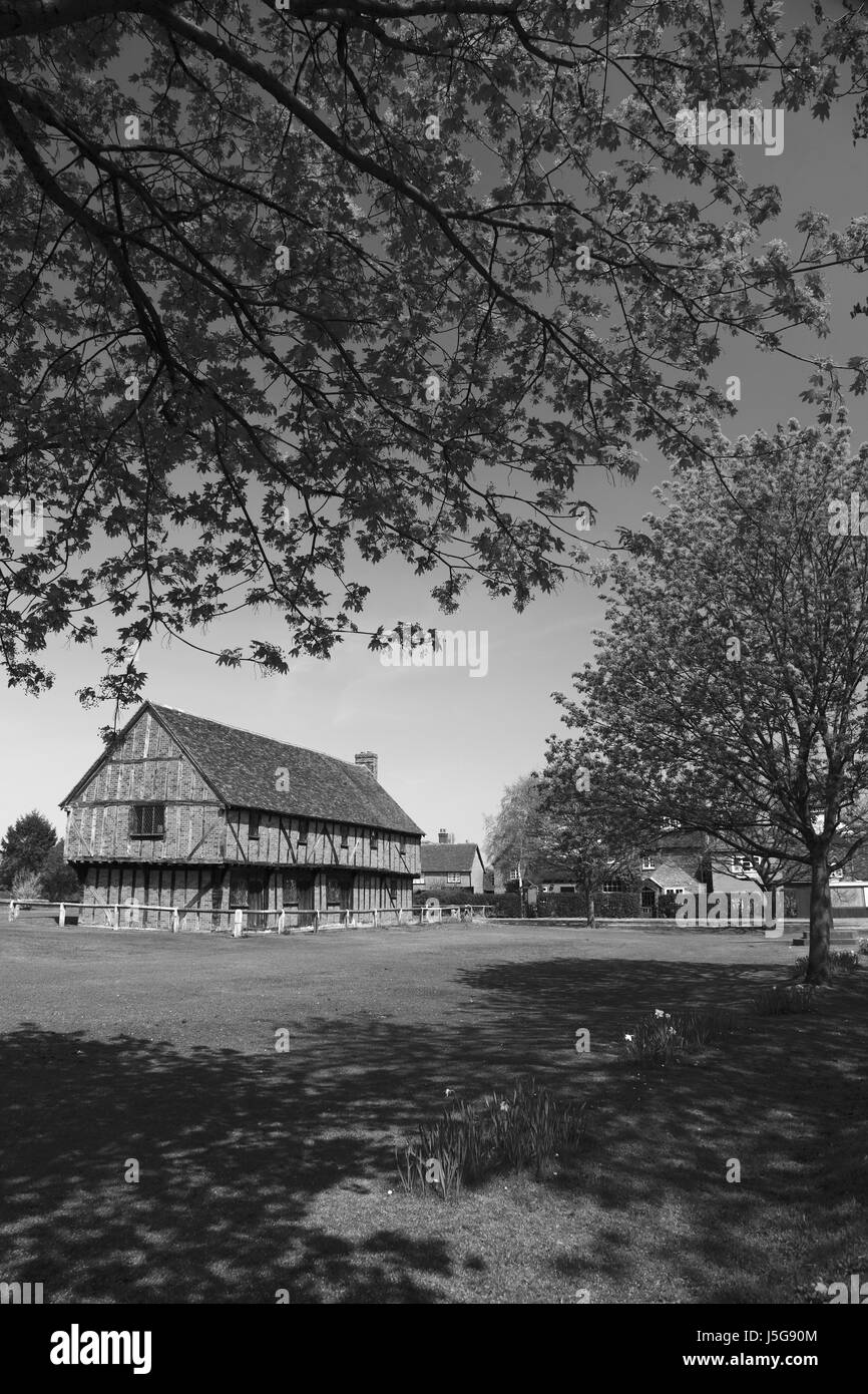 Spring, the Moot Hall; Elstow village; John Bunyans birthplace; Bedfordshire, England, UK Stock Photo