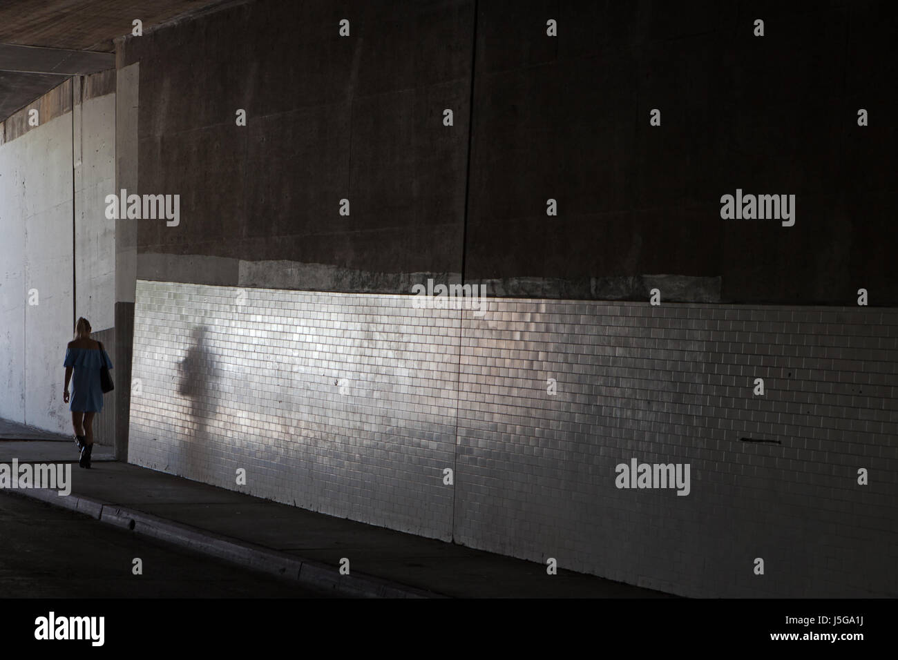 Tunnel under the Hollywood Freeway in Hollywood, CA Stock Photo