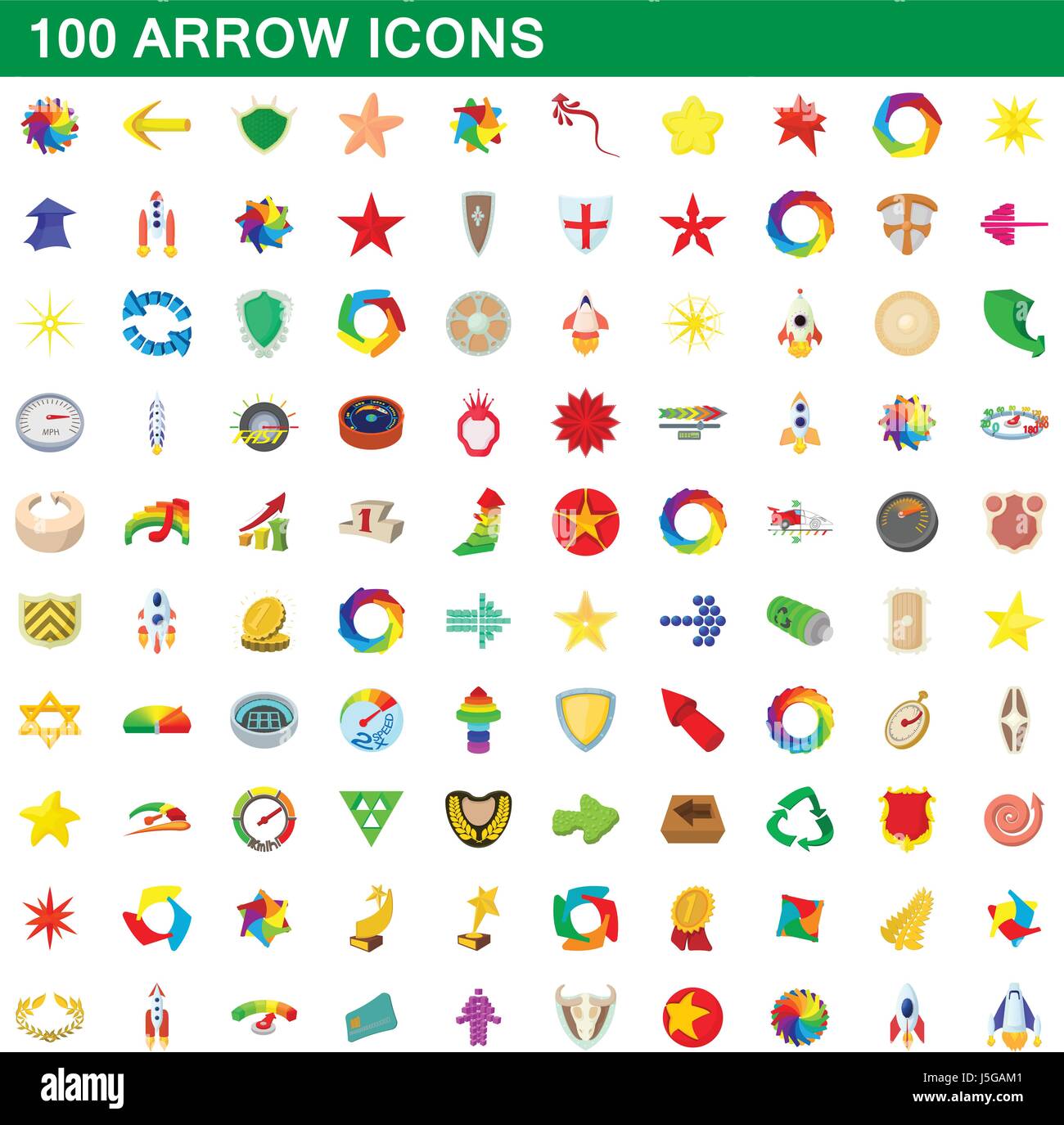 100 arrow icons set, cartoon style Stock Vector Image & Art - Alamy