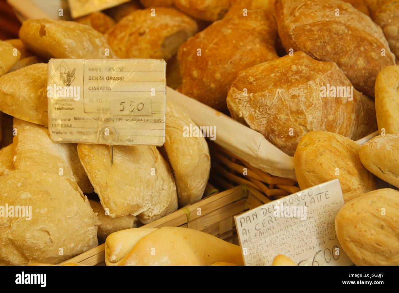 Display at a bakery in Venice, Italy Stock Photo Alamy