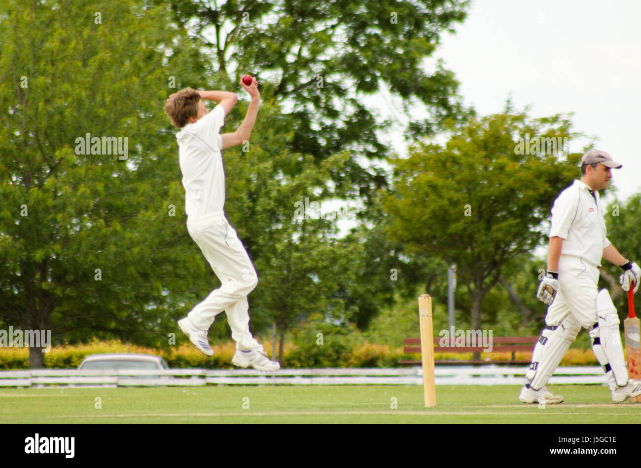 English game of cricket Stock Photo Alamy