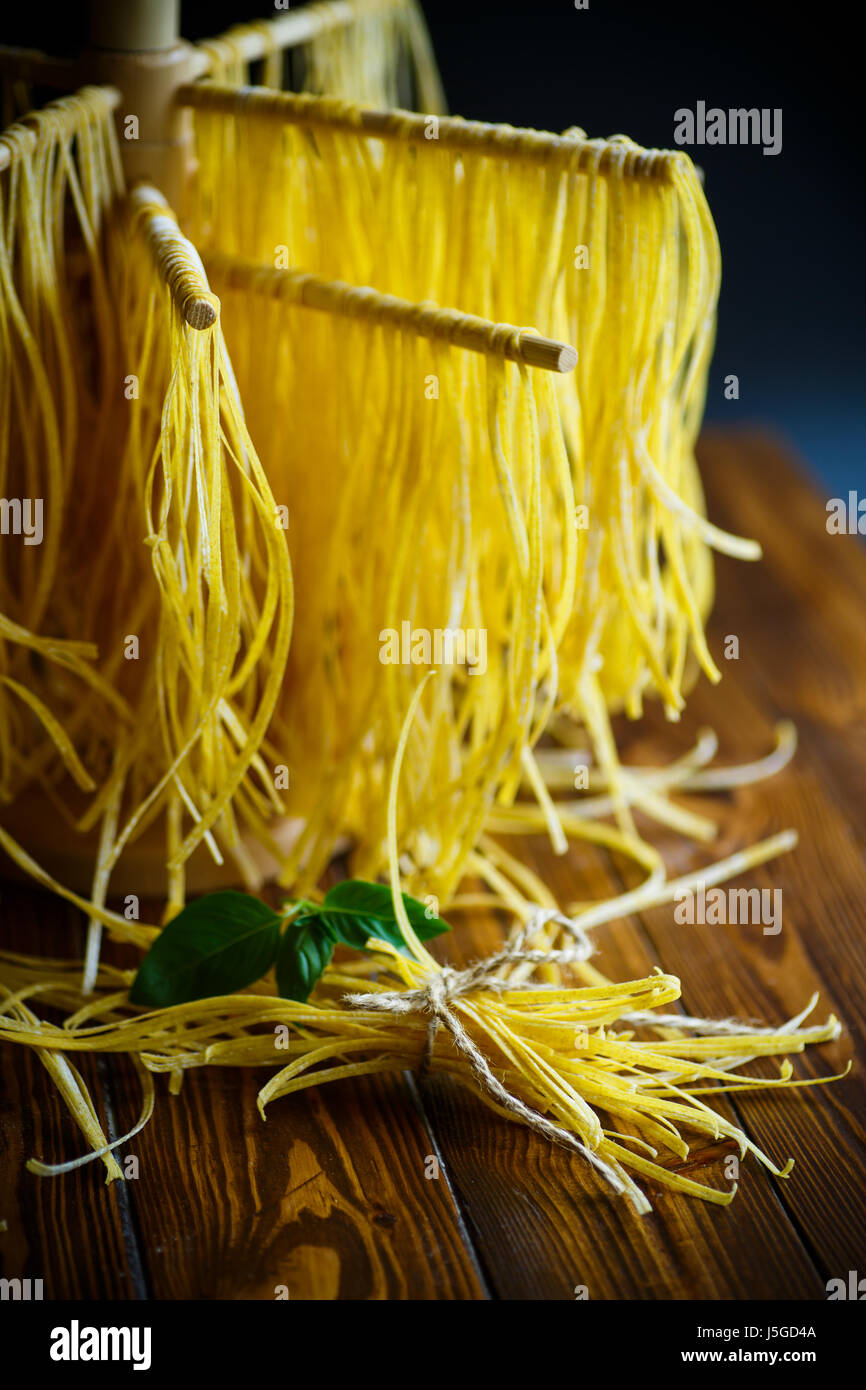 Homemade egg noodles Stock Photo Alamy