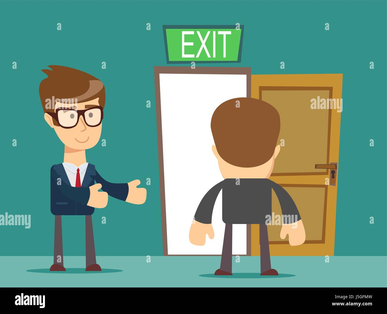 businessman welcomes you to come to his home Stock Vector