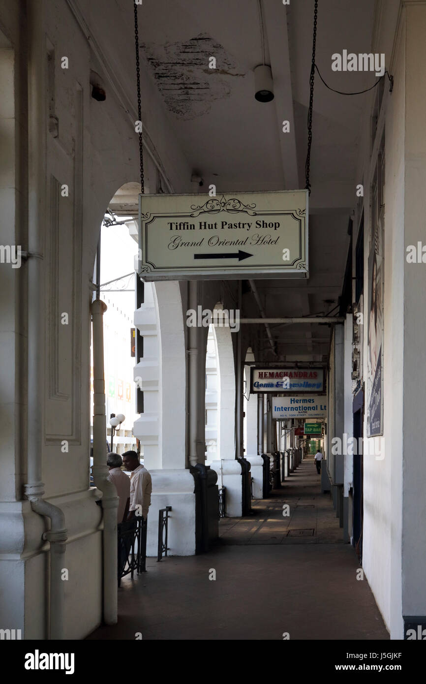 Fort Colombo Sri Lanka Grand Oriental Hotel Tiffin Hut Pastry Shop Sign