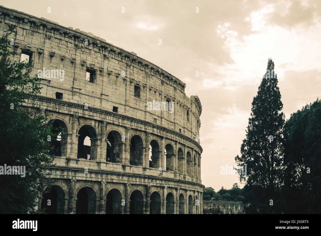 The coliseum amphitheatre in Rome, Italy. Stock Photo