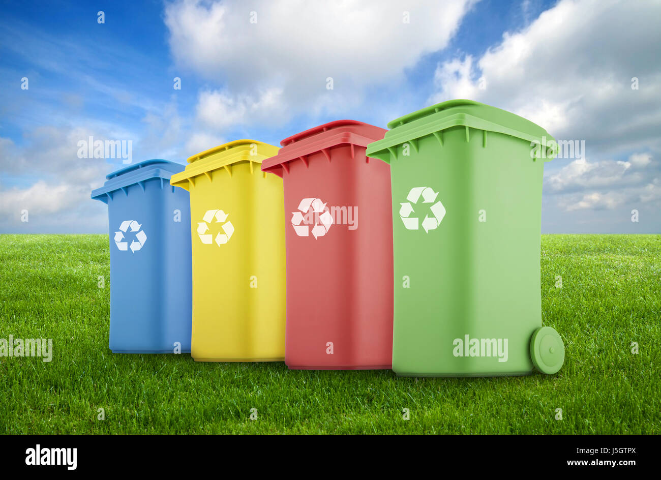 Colorful waste bins hi-res stock photography and images - Alamy