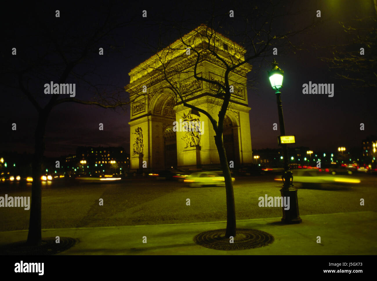 at night night nighttime night photograph lights paris france in the evening Stock Photo