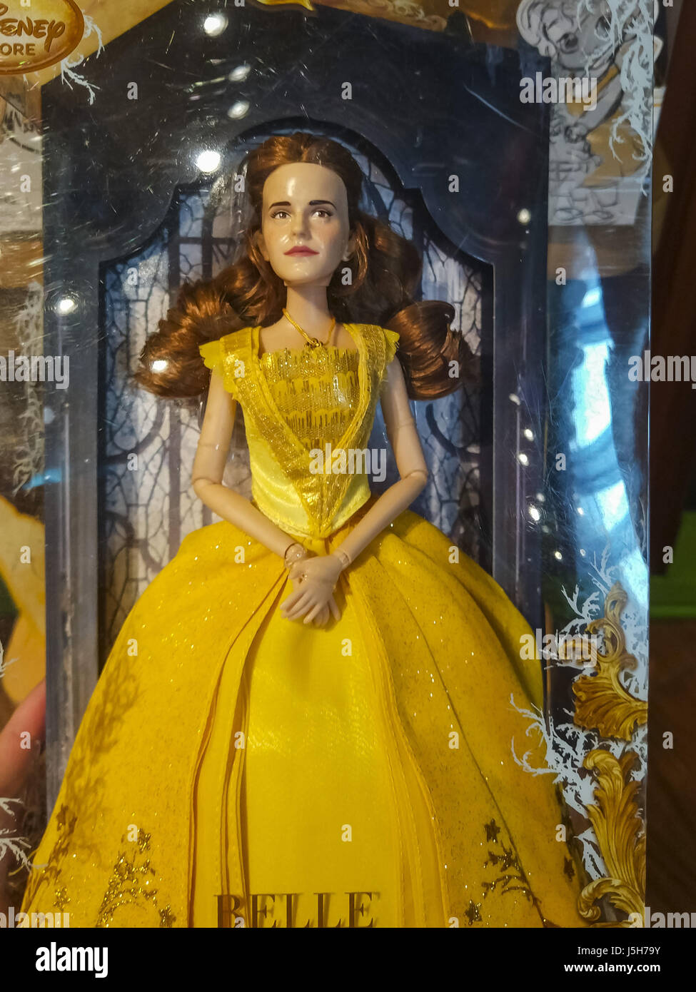May 16, 2017 - Shanghai, Shanghai, China - Shanghai, CHINA-May 16 2017:  (EDITORIAL USE ONLY. CHINA OUT) People find that the Barbie doll of  Princess Belle of Emma Watson version looks like