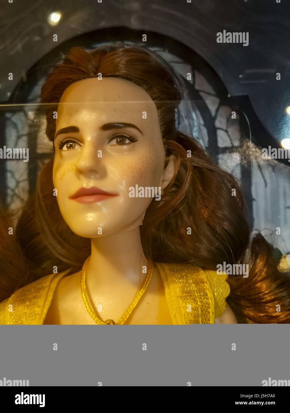 May 16, 2017 - Shanghai, Shanghai, China - Shanghai, CHINA-May 16 2017:  (EDITORIAL USE ONLY. CHINA OUT) People find that the Barbie doll of  Princess Belle of Emma Watson version looks like