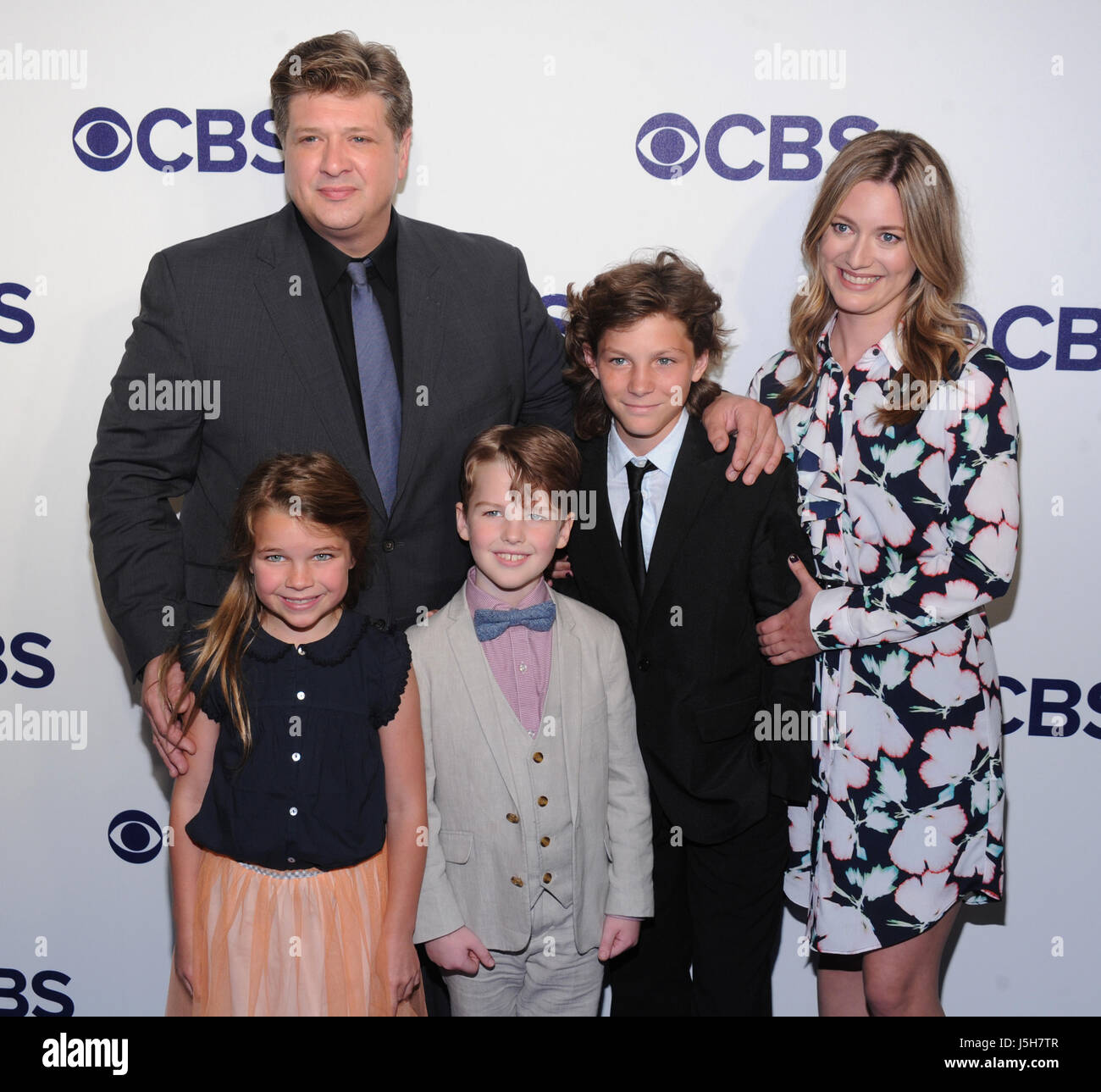 NEW YORK, NY - May 17: Lance Barber, Zoe Perry, Iain Armitage, Montana Jordan, Raegan Aleece Revo attends the 2017 CBS Upfront at The Plaza Hotel on May 17, 2017 in New York City @John Palmer/Media Punch Stock Photo