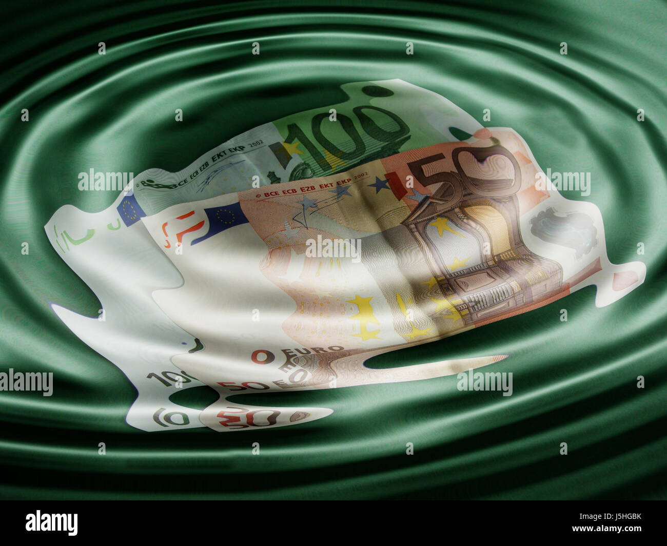 money under water Stock Photo
