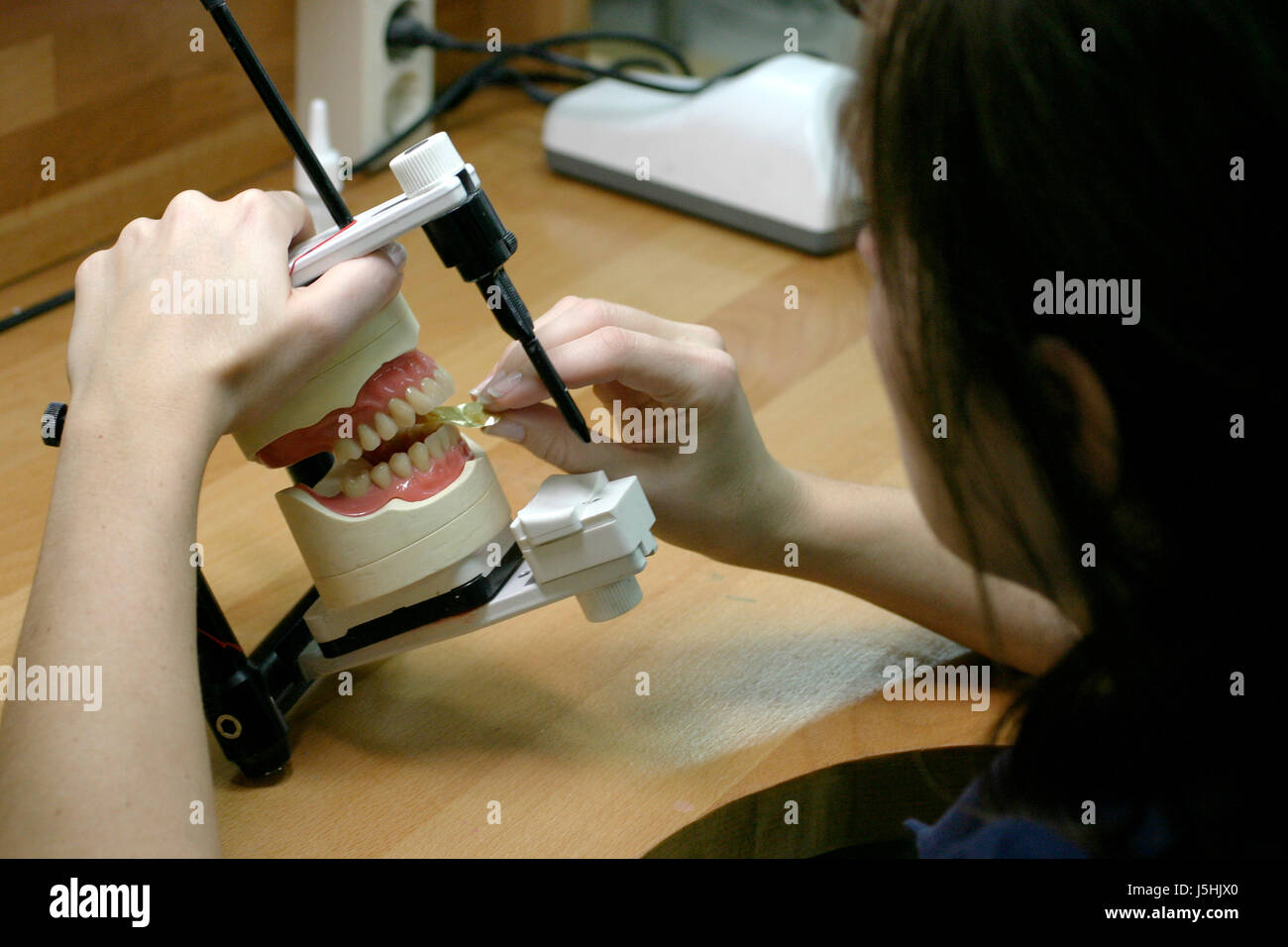 woman hand provision health mouth teeth bit dentist face measured sured