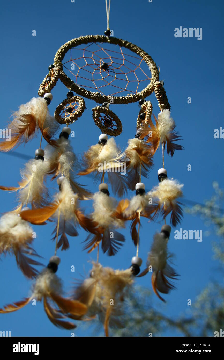 ring dream australia feathers aborigines circle esoteric pearls rings circles Stock Photo