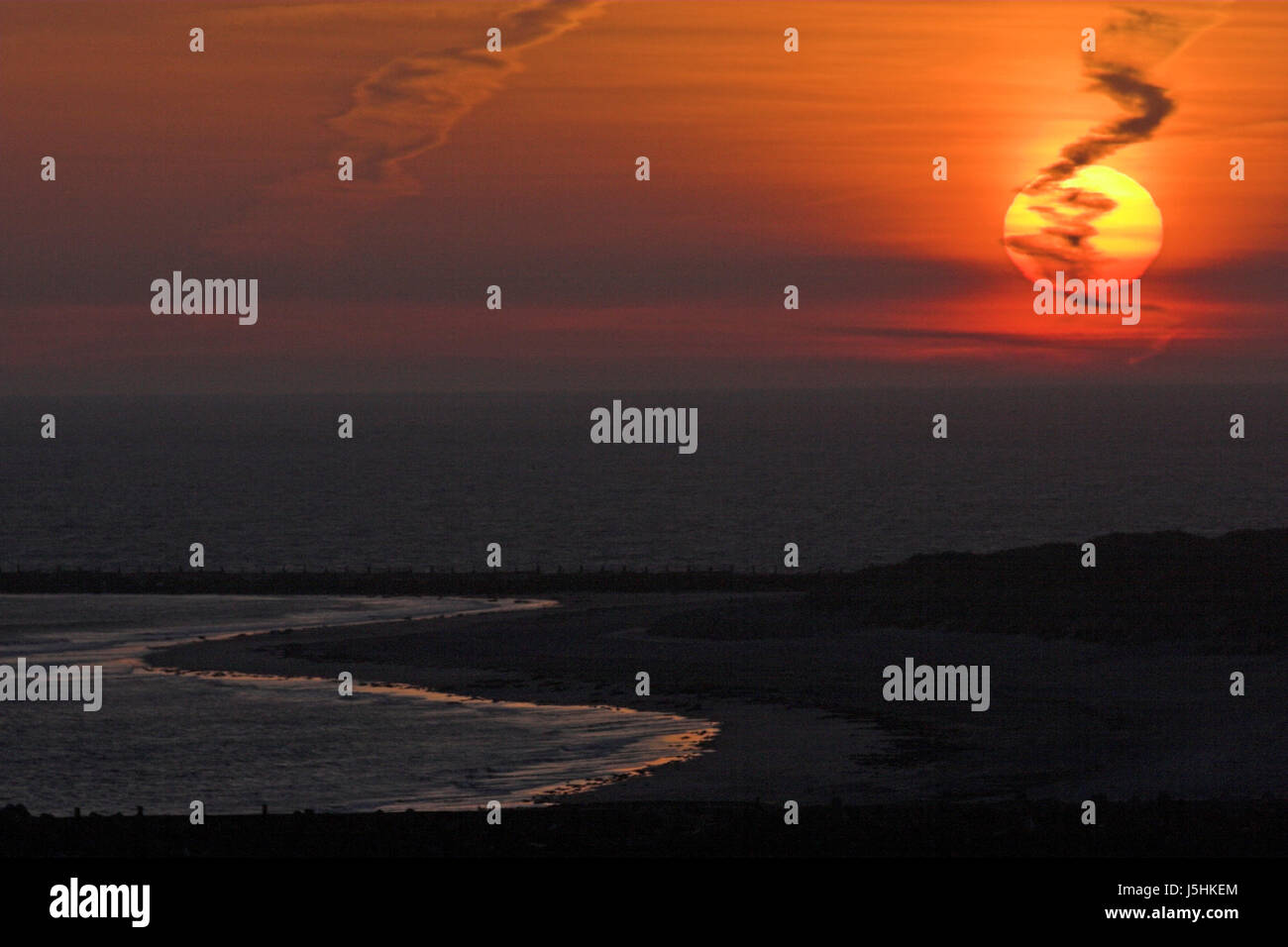 sunrise romanticism nature play glow helgoland naturstimmung naturimpression Stock Photo