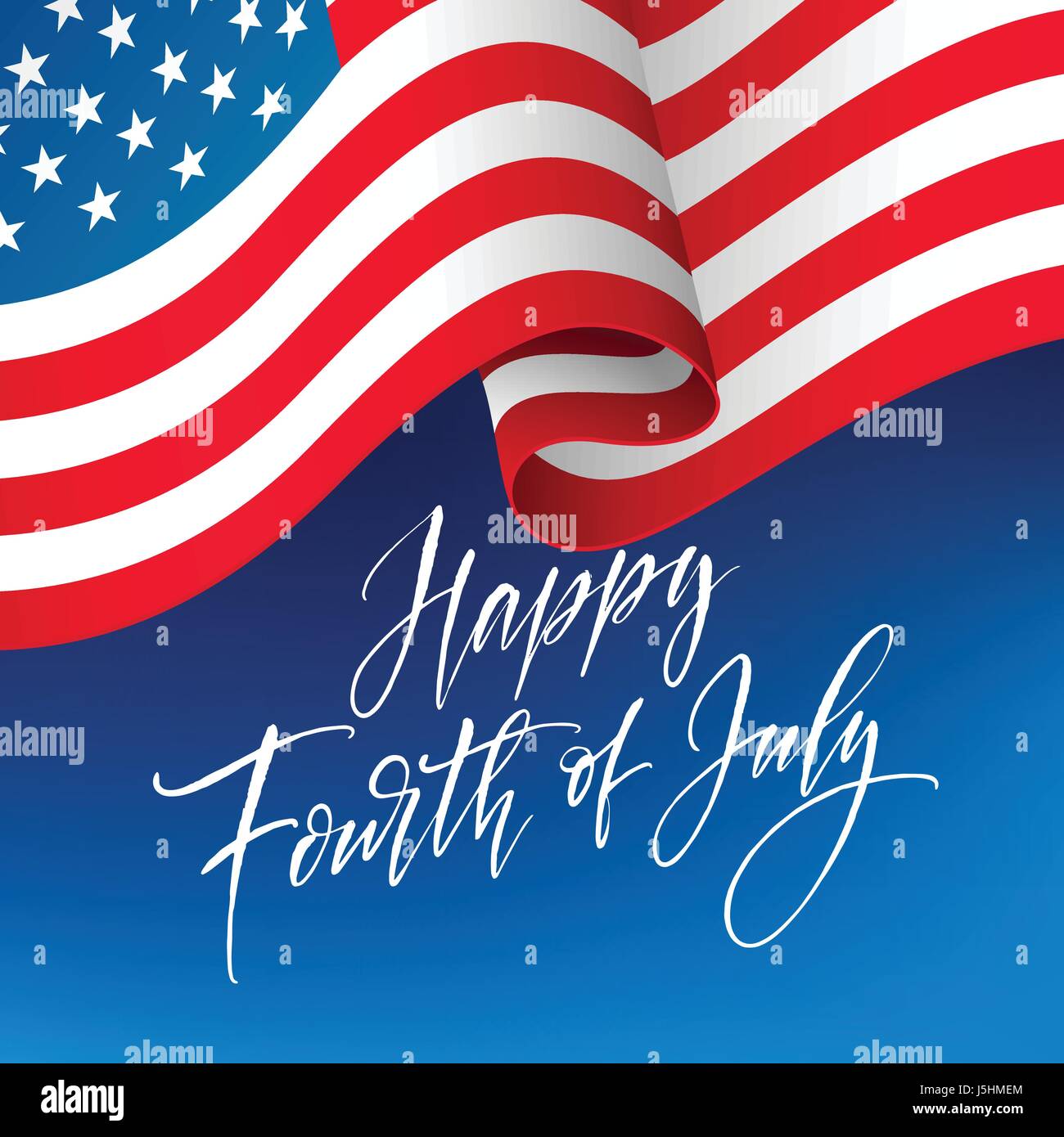 Fourth of July celebration banner, greeting card design. Happy independence day of United States 