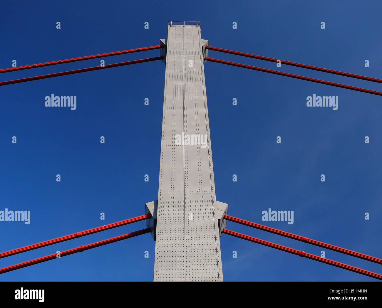 blue bridge steel carrier rivet construct construction firmament sky ...