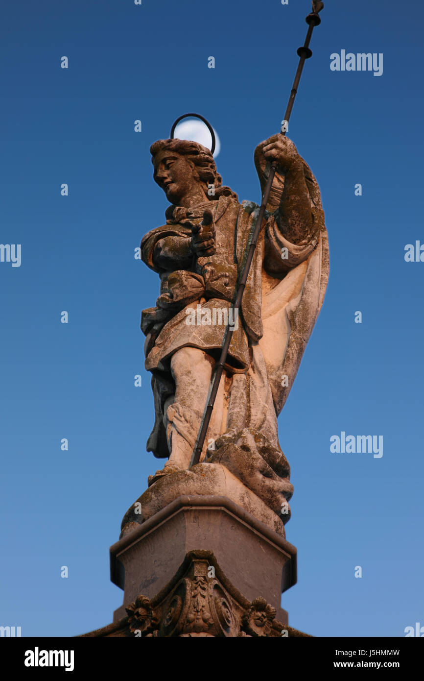 monument statue moon spain sculptor andalusia aureole patron cordoba triunfos Stock Photo
