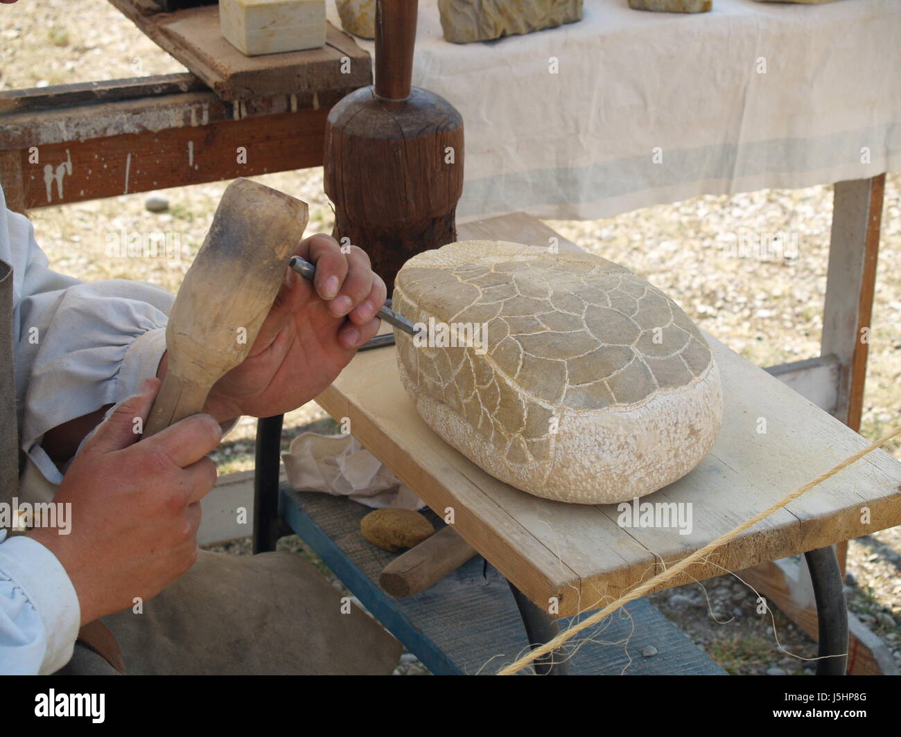 stone stonemason chisel experience design shaping formation shape model figure Stock Photo Alamy